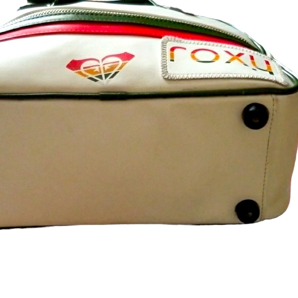 Vintage Roxy Bowler Bag style mini purse in retro stripe - Picture 7 of 15